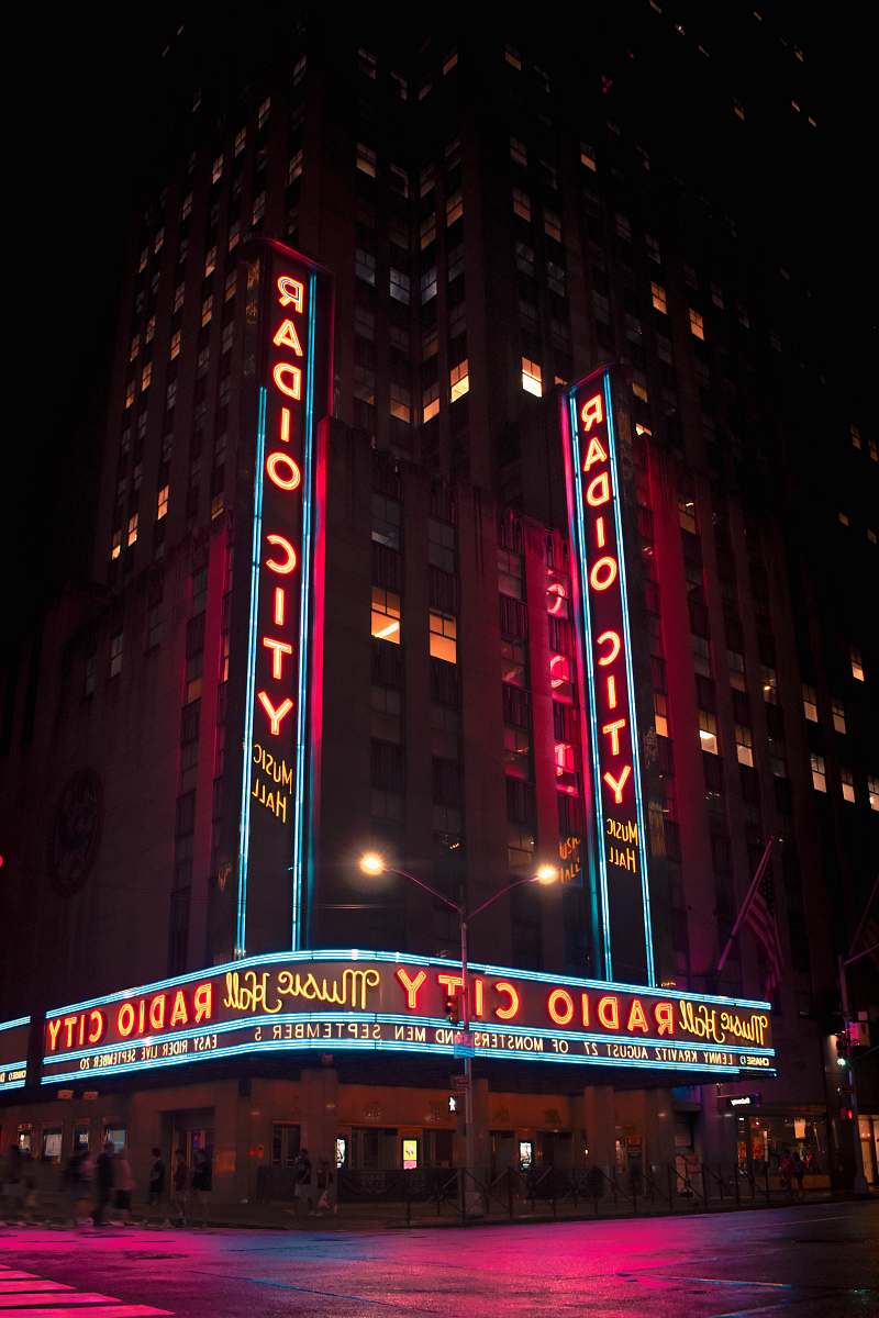 interior design Radio City signage indoors